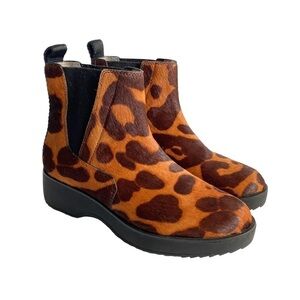 Louise et Cie Leopard Print Boots Zareb Bootie Pony Hair Mob Wife Womens 6.5
